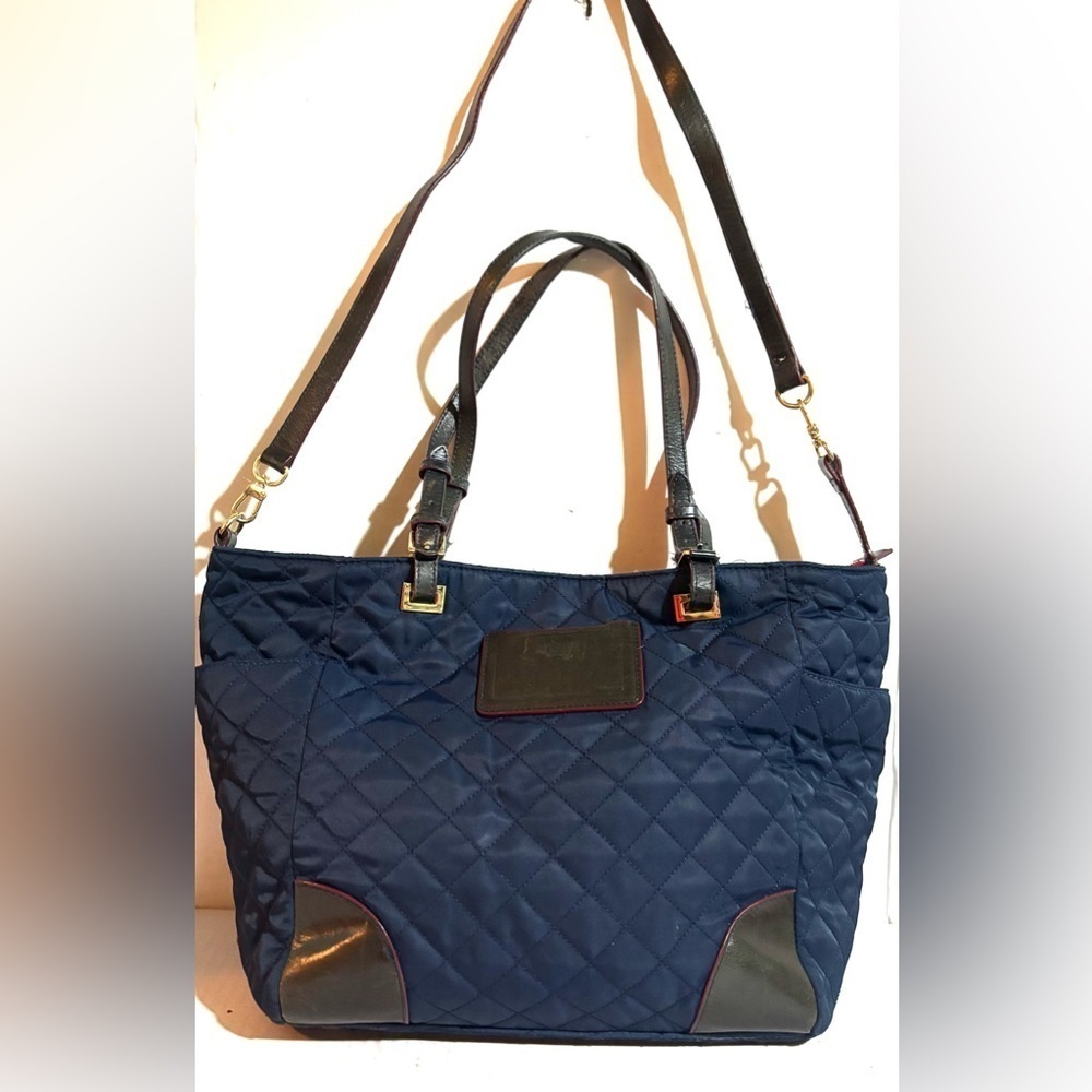 MZ Wallace navy blue nlyon satchel handbag
